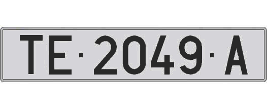 TE2049A matricula larga