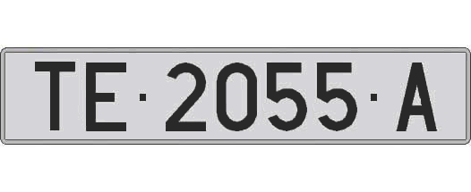 TE2055A matricula larga