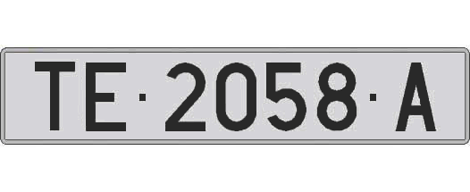 TE2058A matricula larga