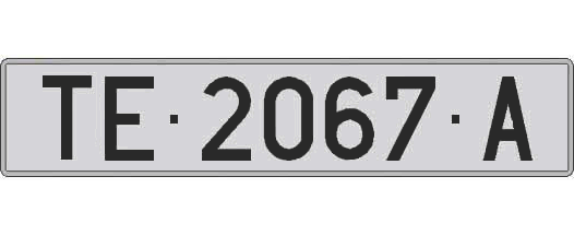 TE2067A matricula larga