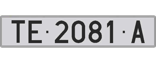 TE2081A matricula larga