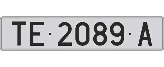 TE2089A matricula larga