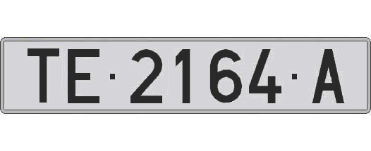 TE2164A matricula larga