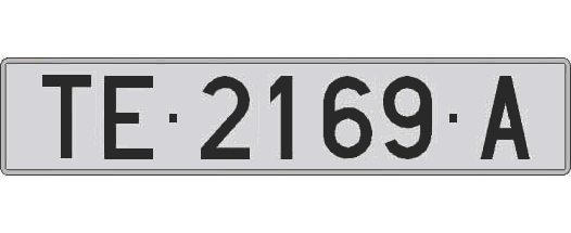 TE2169A matricula larga