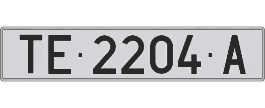 TE2204A matricula larga