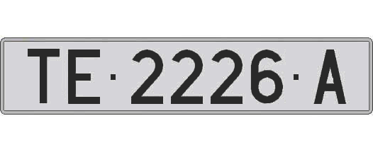 TE2226A matricula larga