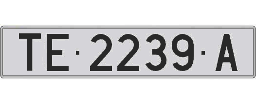 TE2239A matricula larga