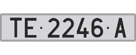 TE2246A matricula larga