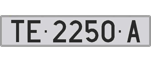 TE2250A matricula larga