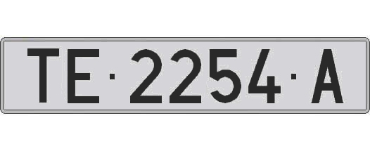 TE2254A matricula larga