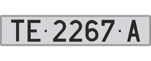 TE2267A matricula larga
