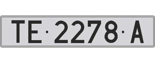 TE2278A matricula larga