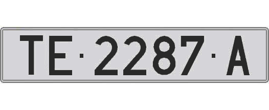 TE2287A matricula larga