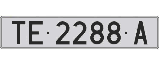 TE2288A matricula larga