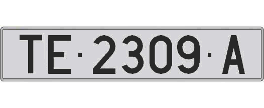 TE2309A matricula larga