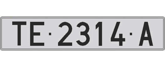 TE2314A matricula larga