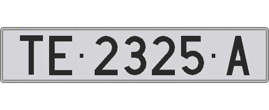 TE2325A matricula larga