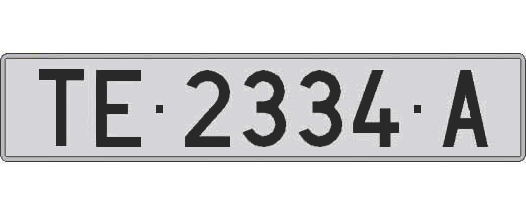 TE2334A matricula larga