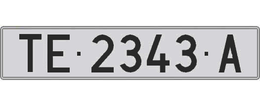 TE2343A matricula larga