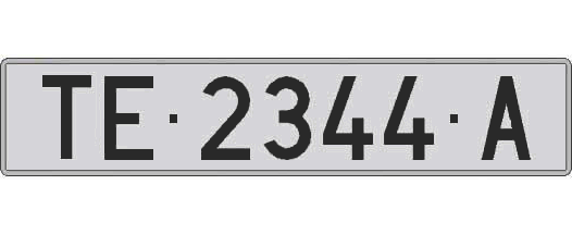 TE2344A matricula larga