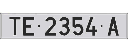 TE2354A matricula larga