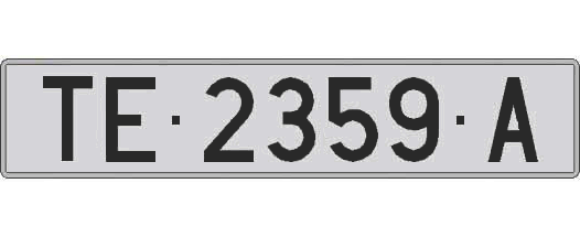 TE2359A matricula larga