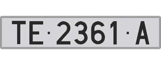 TE2361A matricula larga