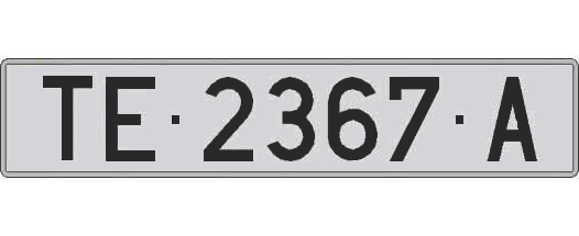 TE2367A matricula larga