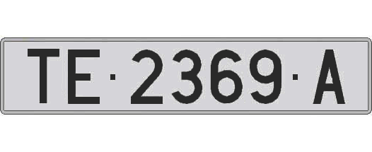 TE2369A matricula larga