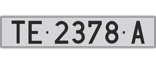 TE2378A matricula larga