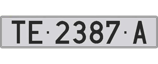 TE2387A matricula larga