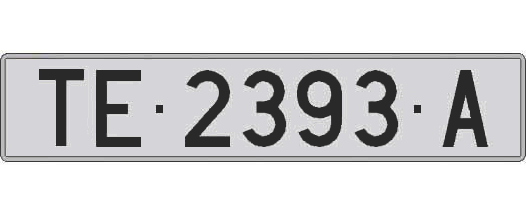 TE2393A matricula larga