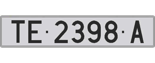 TE2398A matricula larga
