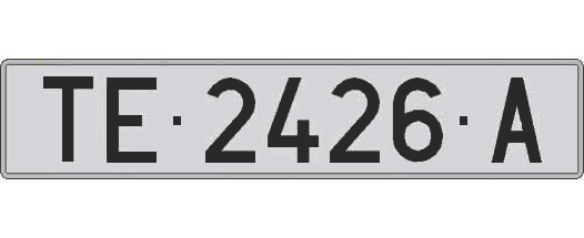 TE2426A matricula larga
