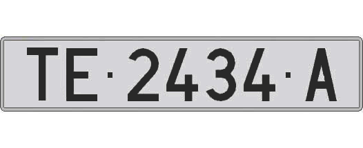 TE2434A matricula larga