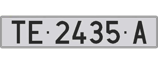 TE2435A matricula larga