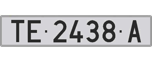TE2438A matricula larga