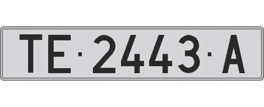 TE2443A matricula larga