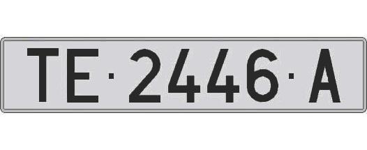 TE2446A matricula larga