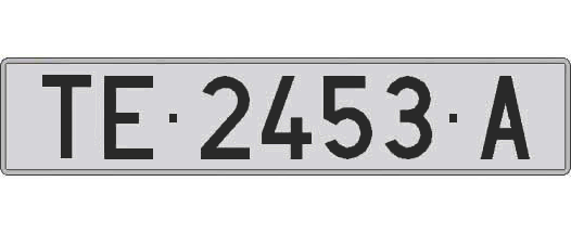 TE2453A matricula larga