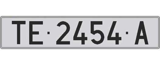TE2454A matricula larga