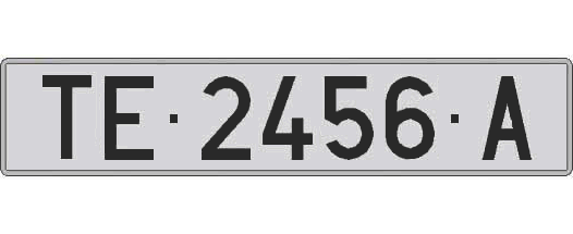 TE2456A matricula larga