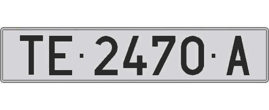 TE2470A matricula larga