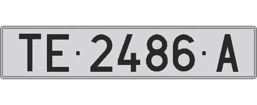 TE2486A matricula larga