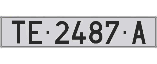 TE2487A matricula larga