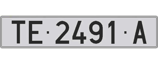 TE2491A matricula larga
