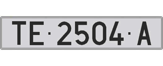 TE2504A matricula larga