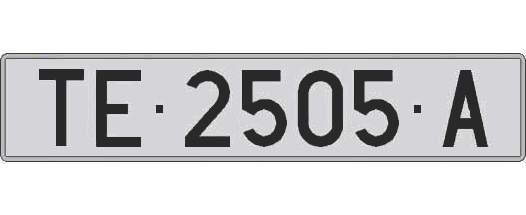 TE2505A matricula larga