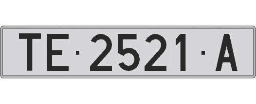 TE2521A matricula larga