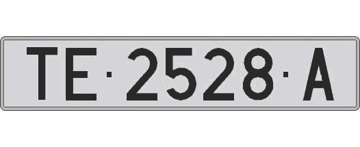 TE2528A matricula larga
